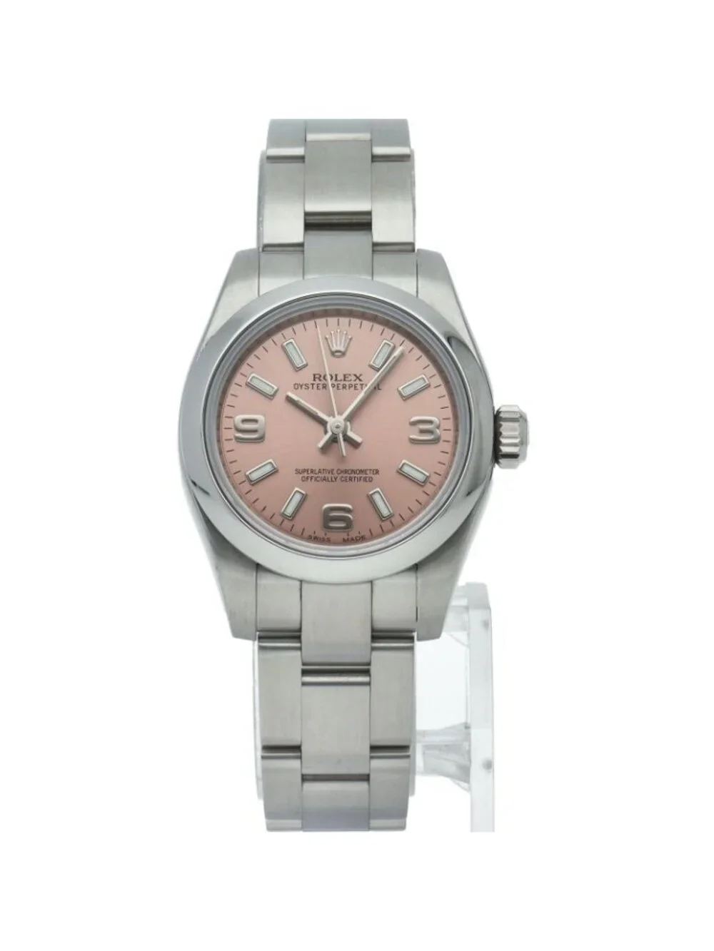 Rolex Oyster Perpetual 26 Watch SS Pink Polished